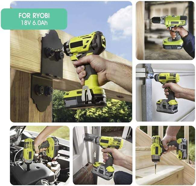 TenHutt 【Upgrade】 2 Packs 6.0Ah Lithium Replacement Battery for Ryobi 18V ONE+ Cordless Power Tool P108(130429054) Compatible with P102 P103 P104 P105 P107 P108 Lithium Battery - Image 7