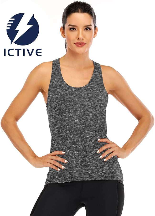 ICTIVE Womens Cross Backless Workout Tops for Women Racerback Tank Tops Open Back Running Muscle Tank Yoga Shirts - Image 2