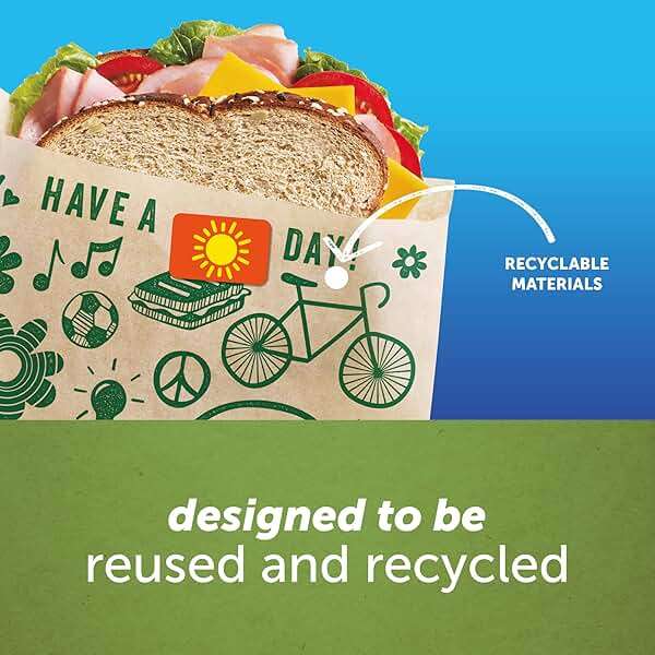 Ziploc Paper Sandwich and Snack Bags, Recyclable & Sealable with Fun Designs, 50 Bags Total - Image 8
