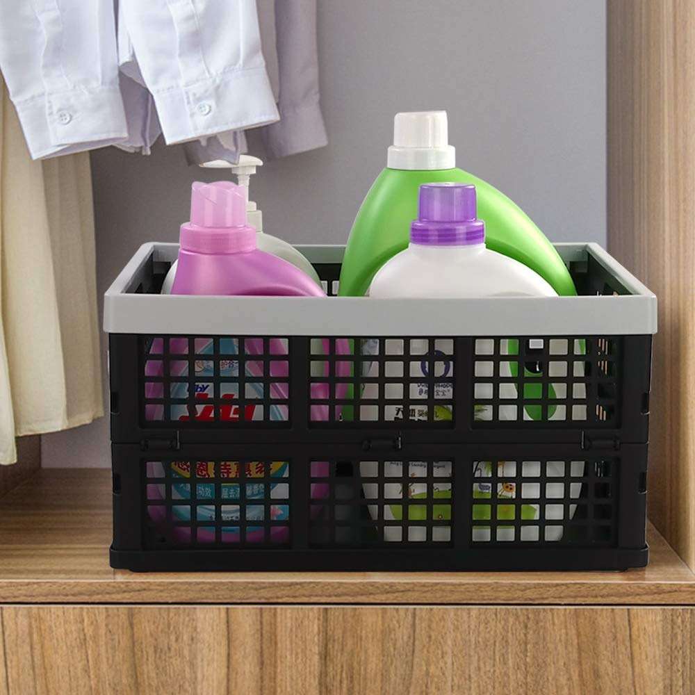 Doryh 34-Liter Collapsible Storage Crates/Stackable Storage Container Basket, Set of 4 - Image 2