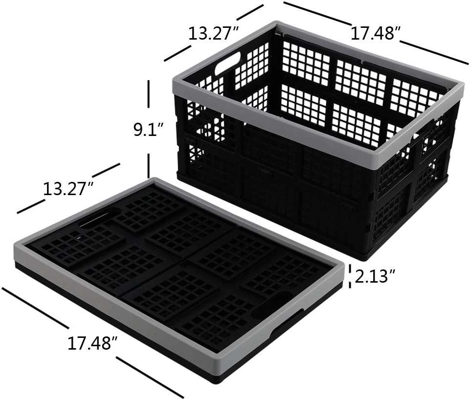 Doryh 34-Liter Collapsible Storage Crates/Stackable Storage Container Basket, Set of 4 - Image 3