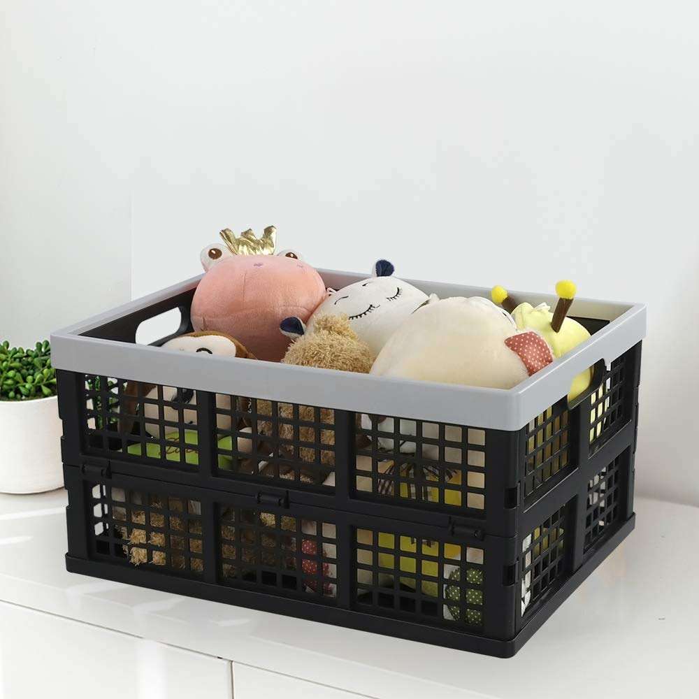 Doryh 34-Liter Collapsible Storage Crates/Stackable Storage Container Basket, Set of 4 - Image 4