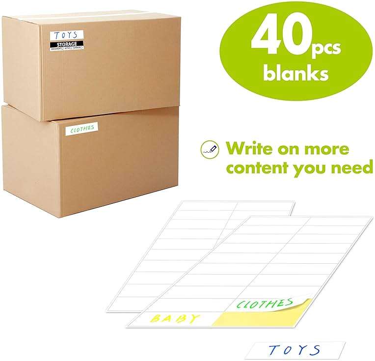 1200 Pcs 25 Designs Pre-Printed Color-Coded Home Moving Box Labels with Customizable Blank Sticker (Each Measures 3.9” x 0.9”) - Image 4
