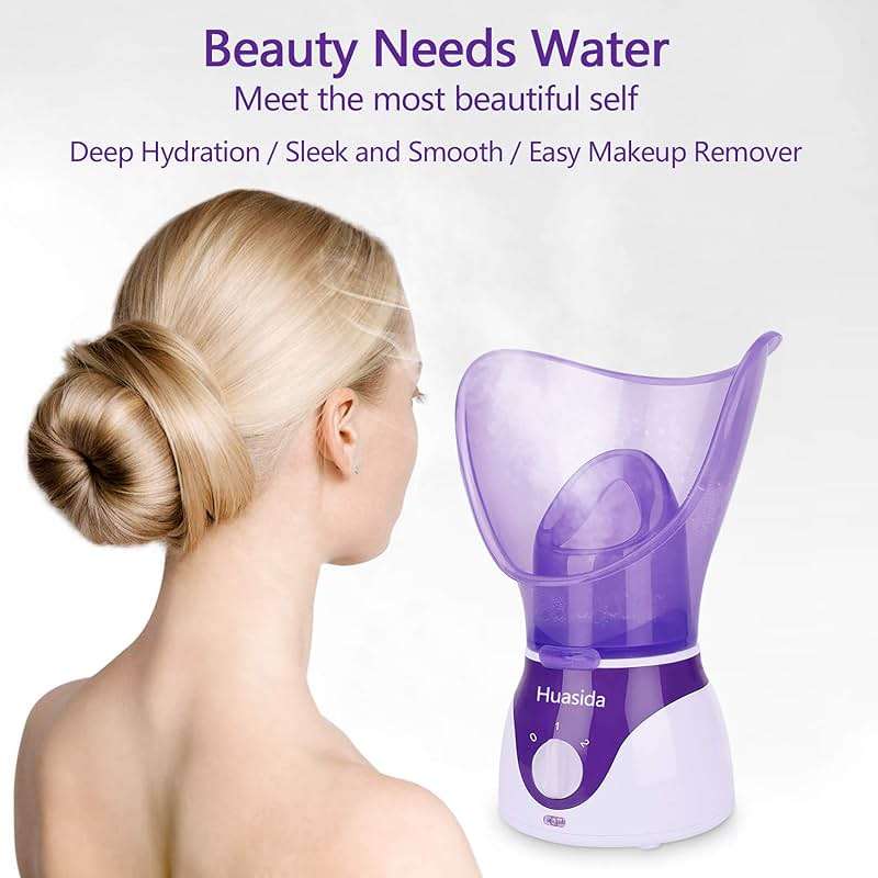 Facial Steamer Personal Steam Inhaler Sauna Facial Steamer Hot Mist Moisturizing Beauty Instrument Rejuvenate and Hydrate Your Skin (Purple) - Image 3