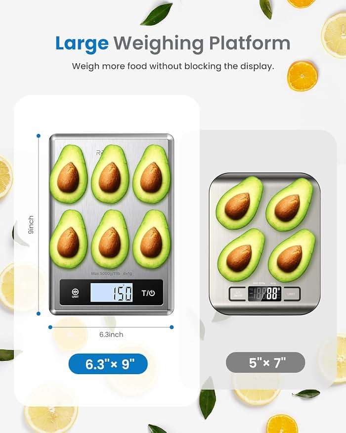 RENPHO Digital Food Scale with Nutritional Calculator, Smart Food Kitchen Scale, Food Weight Scale Grams and Ounces for Weight Loss, Calorie, Macro and Cooking, Stainless Steel - Image 2