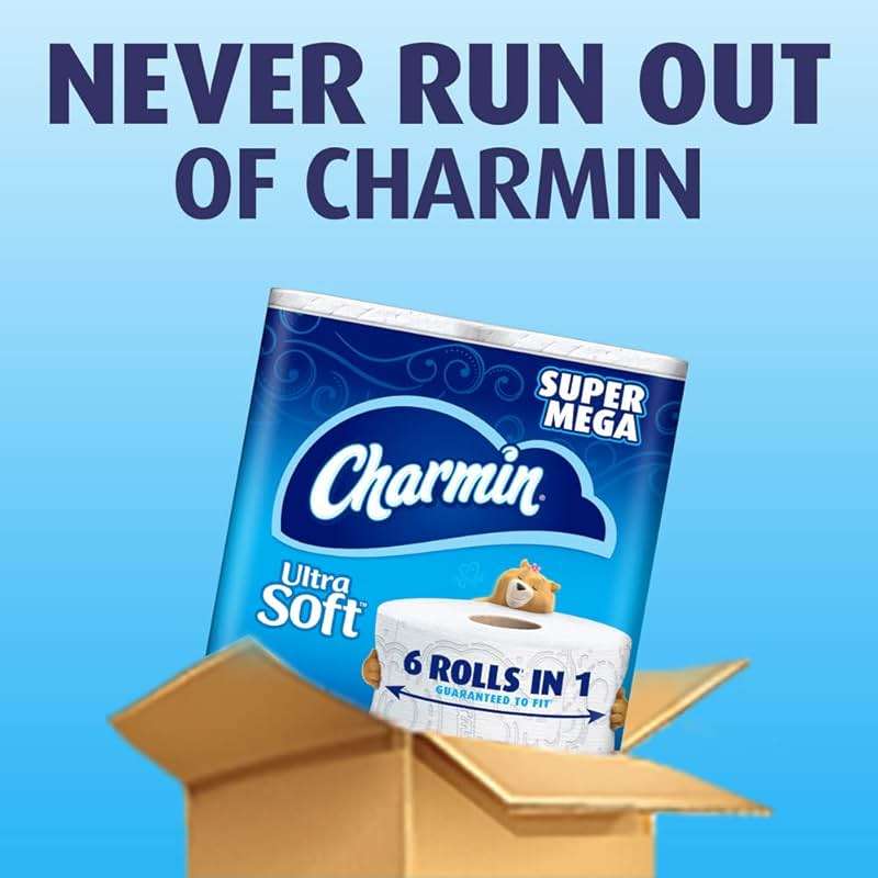 Charmin Ultra Soft Toilet Paper, 6 Super Mega Rolls = 36 Regular Rolls - Image 4