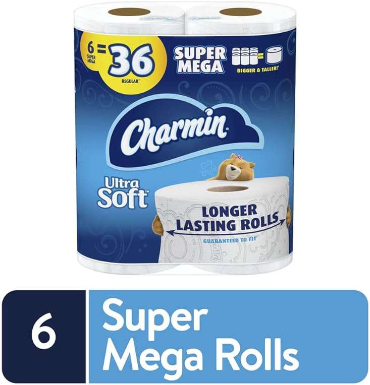 Charmin Ultra Soft Toilet Paper, 6 Super Mega Rolls = 36 Regular Rolls - Image 8