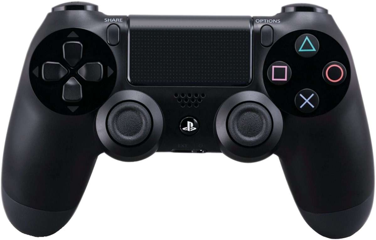 Sony PlayStation 4 Dualshock 4 Wireless Controller, Black (Renewed) - Image 1