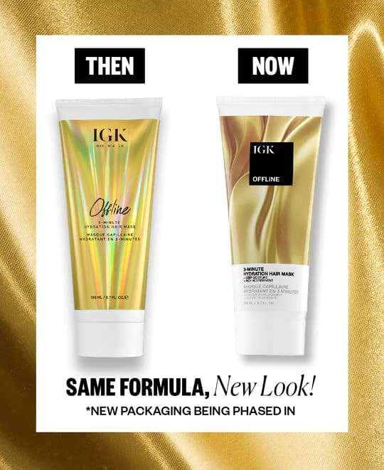 IGK OFFLINE 3-Minute Hydration Hair Mask – Deep Conditioning Treatment for Dry & Damaged Hair – Vegan & Cruelty-Free - Image 2