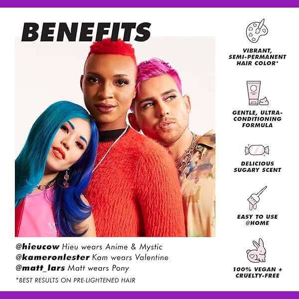 Lime Crime Unicorn Hair Dye Full Coverage, Genie (Deep Violet Purple) - Damage-Free Semi-Permanent Hair Color Conditions & Moisturizes - Temporary Hair Tint Kit Has A Sugary Citrus Vanilla Scent - Image 5