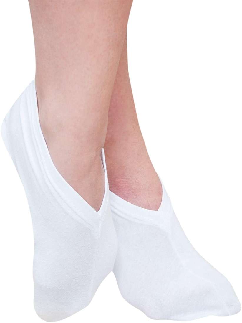 Eurow Moisturizing Cotton and Spandex Therapy Socks for Softening Dry Feet, Deep Hydration, and Spa-Like Skin Care Treatment, Perfect for Cracked Heels and Rough Skin, 2-Pair Set, White - Image 1