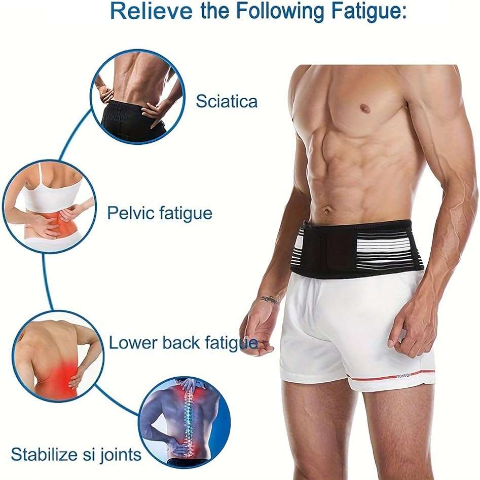Paskyee Sciatica Belt, Sacroiliac Hip Band for Men Women - Sciatic, Lower Back, Si Joint, Pelvic pain Relief Regular - Image 2