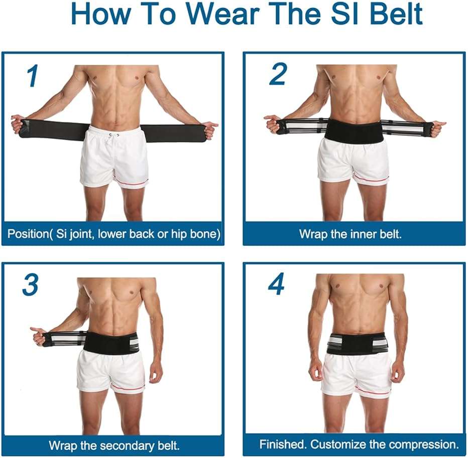 Paskyee Sciatica Belt, Sacroiliac Hip Band for Men Women - Sciatic, Lower Back, Si Joint, Pelvic pain Relief Regular - Image 5