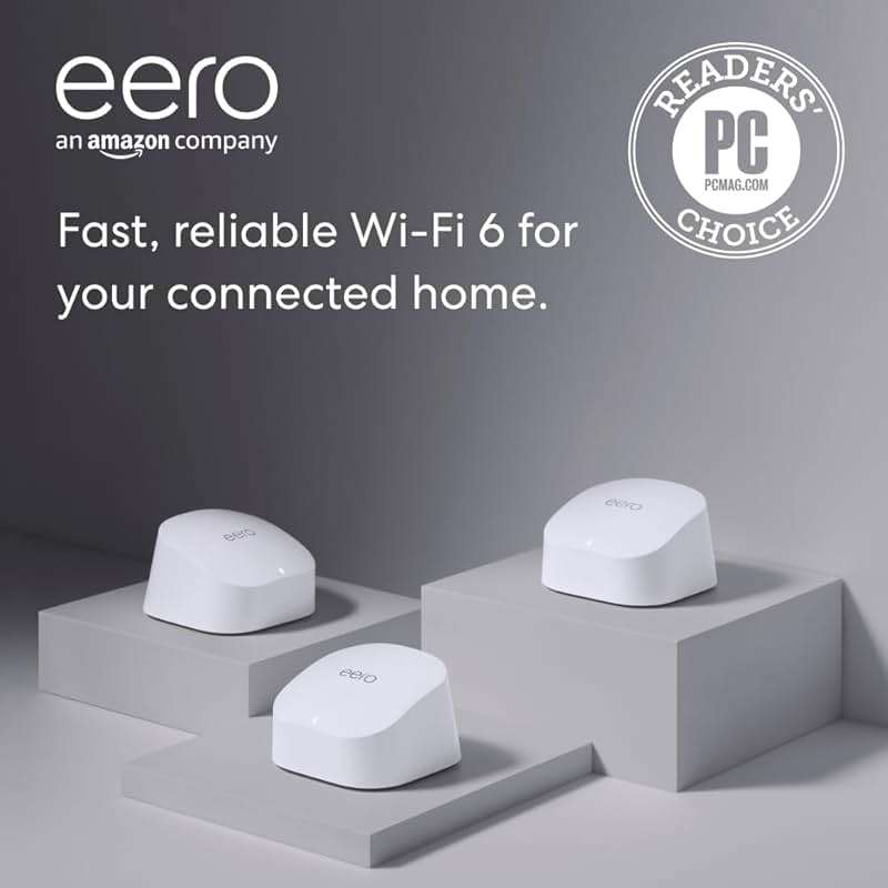 Amazon eero 6 mesh wifi system - Supports internet plans up to 500 Mbps, Coverage up to 4,500 sq. ft., Connect 75+ devices, 3-pack (1 router + 2 extenders) - Image 8