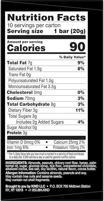 KIND Mini Snack Bars, Dark Chocolate Nuts & Sea Salt, Gluten Free, Low Sugar, Low Calorie Snacks, 10 Count - Image 4
