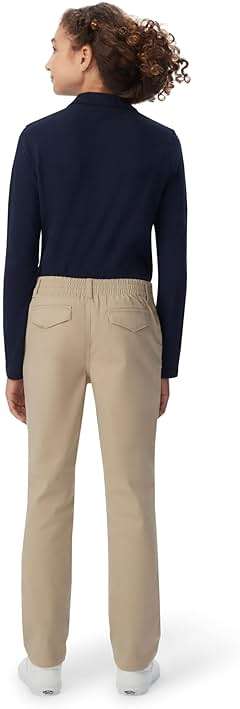 French Toast Girls' Pull-On Straight Fit Stretch Twill Pant - Image 2