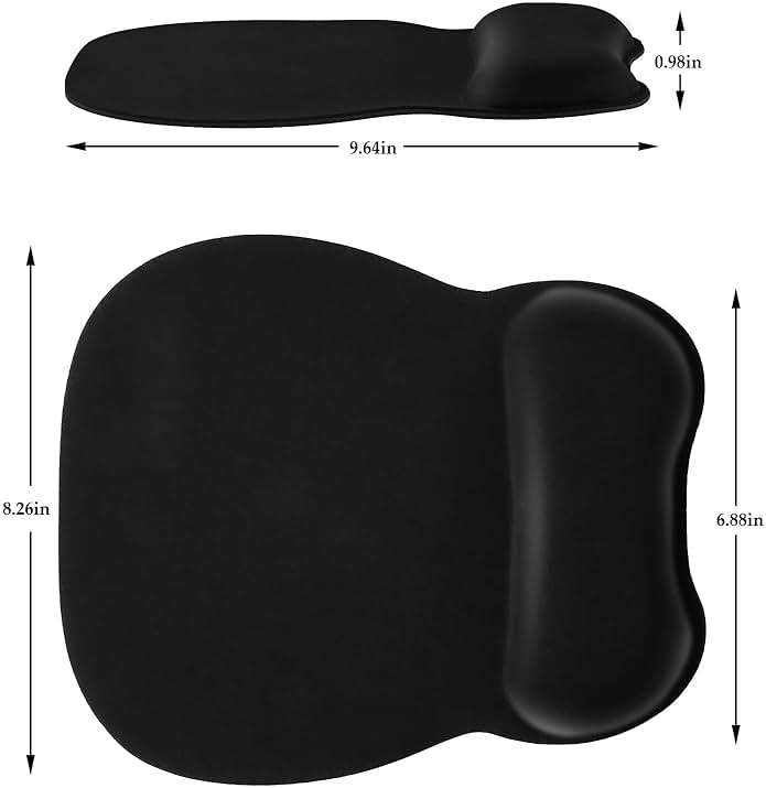 EooCoo Ergonomic Mouse Pad with Wrist Support, Mousepad with Memory Foam Wrist Rest and Non-Slip Base for Computer, Cafe, Home & Office, 9.64 x 8.26 in Office Desk Accessories - Image 5