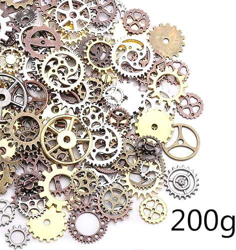 DAHI Antique Steampunk Gear,Mix Steampunk Wheel Alloy Gear Pendants Charms for Crafting Jewelry Making - Image 2