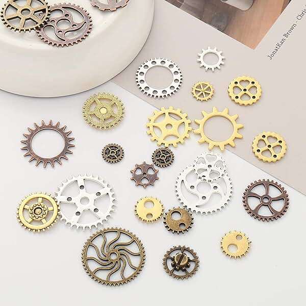 DAHI Antique Steampunk Gear,Mix Steampunk Wheel Alloy Gear Pendants Charms for Crafting Jewelry Making - Image 3
