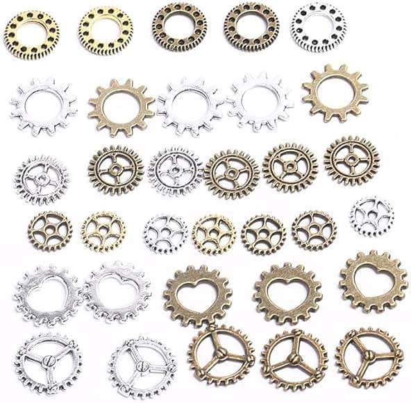 DAHI Antique Steampunk Gear,Mix Steampunk Wheel Alloy Gear Pendants Charms for Crafting Jewelry Making - Image 6