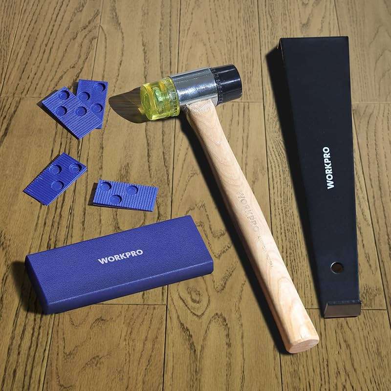 WORKPRO Laminate Wood Flooring Installation Kit with Reinforced Double-Faced Mallet, Heavy Duty Pull Bar, Tapping Block and 30-Piece Spacers Included,Multicolor - Image 6