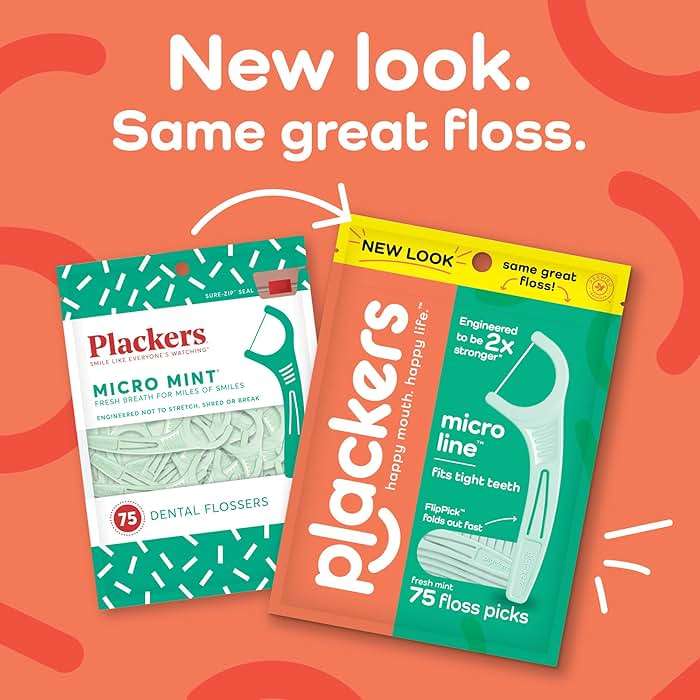 Plackers® Micro Line® Floss Picks - Intense Mint, Floss Fiber Made Without PTFE, 300 Count - Image 3