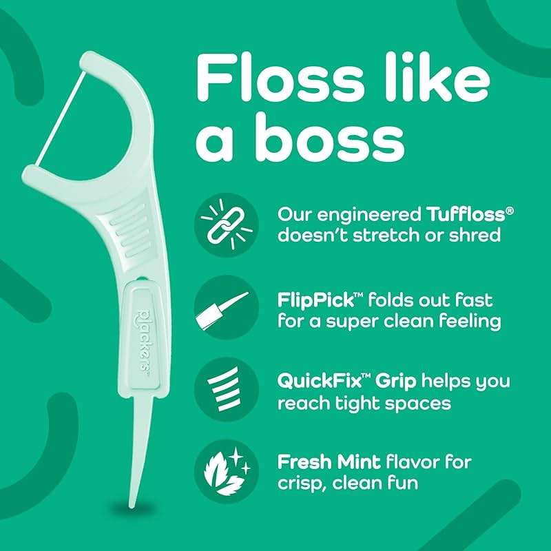 Plackers® Micro Line® Floss Picks - Intense Mint, Floss Fiber Made Without PTFE, 300 Count - Image 4