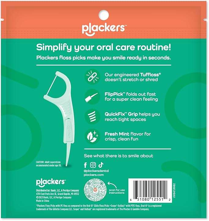 Plackers® Micro Line® Floss Picks - Intense Mint, Floss Fiber Made Without PTFE, 300 Count - Image 8