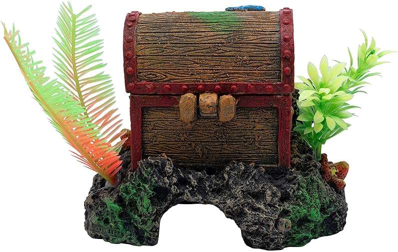 GLOFISH Aquarium Décor and Pump, Treasure Chest Air Pump Decoration for Fish Tanks, Multicolor - Image 2