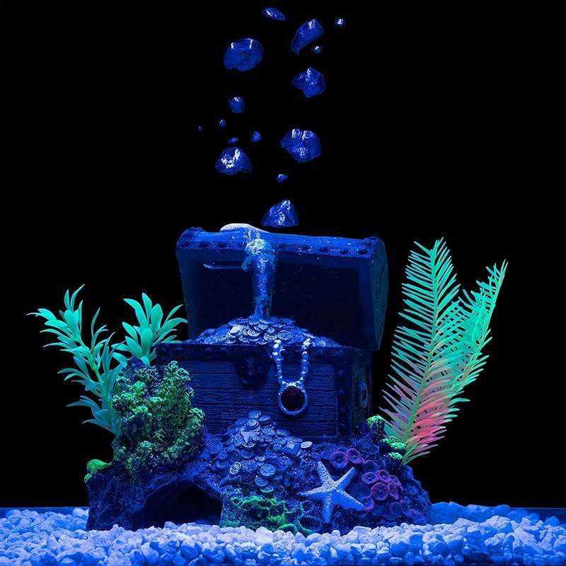 GLOFISH Aquarium Décor and Pump, Treasure Chest Air Pump Decoration for Fish Tanks, Multicolor - Image 4