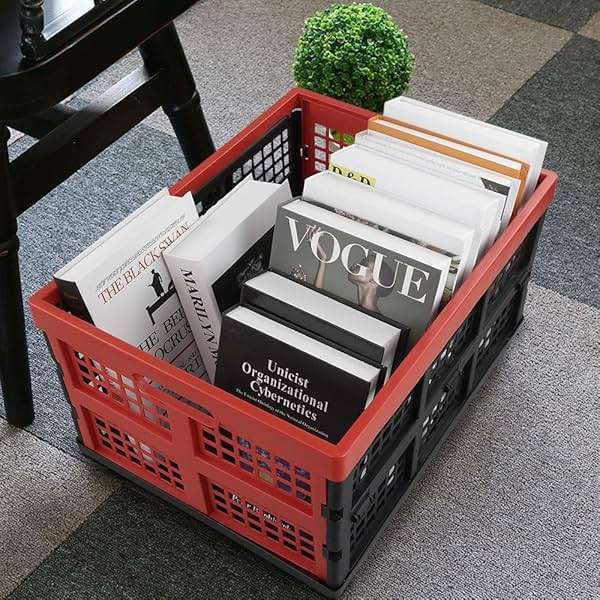 Obstnny 34 Quart Collapsible Storage Bins, Stackable Milk Crate, 3 Packs - Image 2
