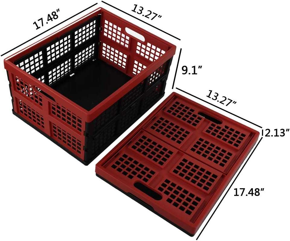 Obstnny 34 Quart Collapsible Storage Bins, Stackable Milk Crate, 3 Packs - Image 3