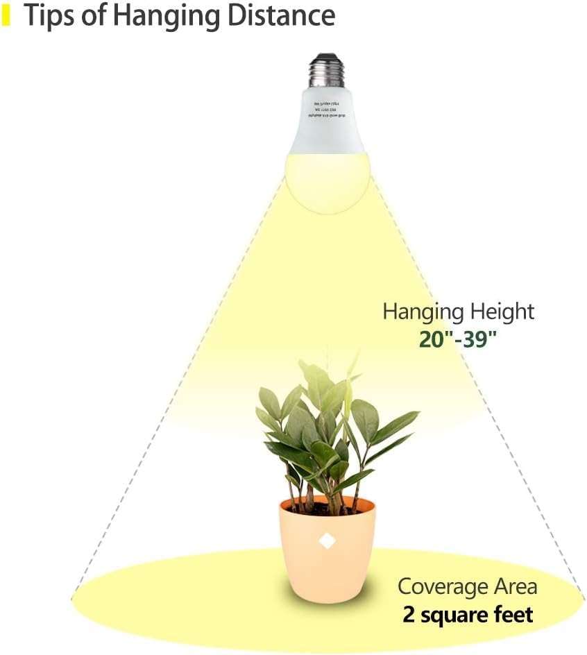 Wiyifada 3 Pack Full Spectrum Grow Light Bulbs,A19 Grow Lights for Indoor Plants,Dimmable E26 9W Grow Bulb Replace up to 100W,Plant Lights for Indoor Growing,Flowers,Greenhouse,Indore - Image 4