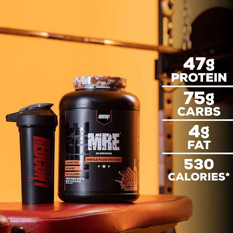 REDCON1 MRE Whole Food Protein Powder, Peanut Butter Cookie - Meal Replacement Made with Animal and Plant Based Protein Sources, Nutrient and Calorie Dense, 0g Added Sugar (24 Servings) - Image 5