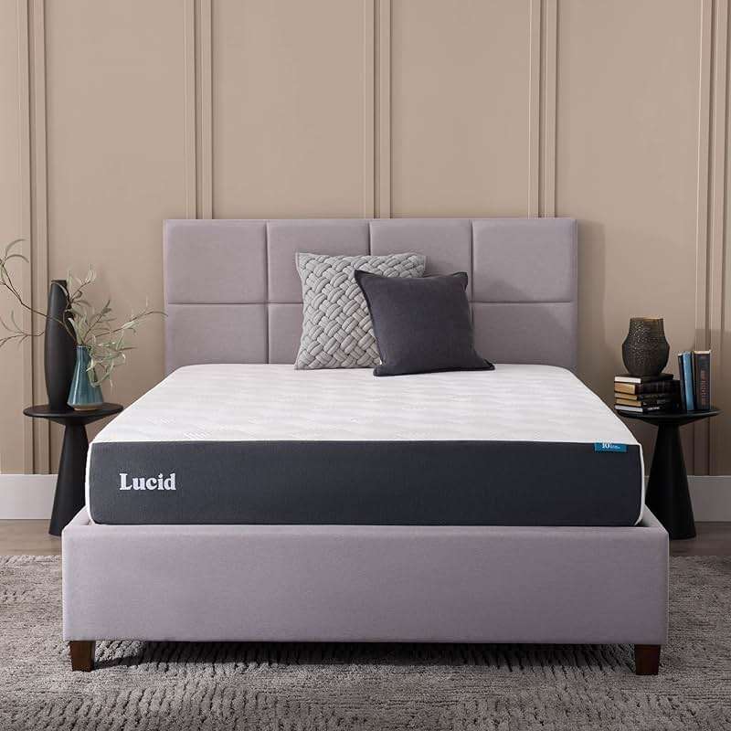 Lucid® 10" Firm Gel Memory Foam Mattress – Bamboo Charcoal & Cooling Gel – Fiberglass Free – Bed in a Box – CertiPUR-US® Certified – Twin XL Size - Image 1