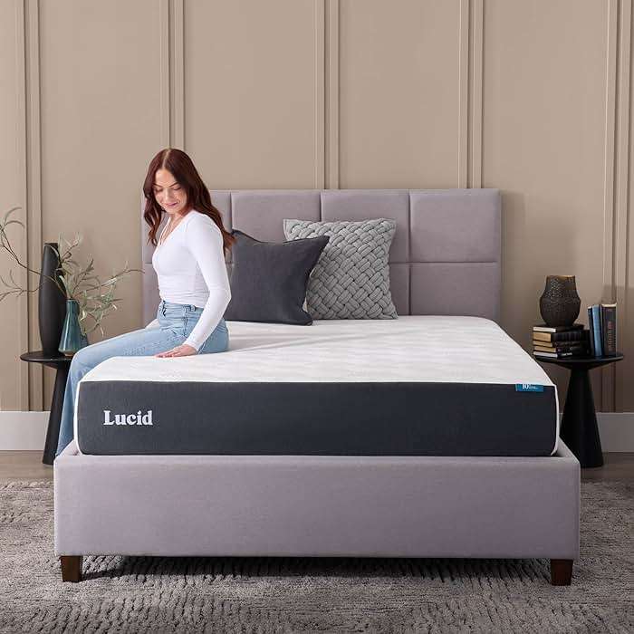 Lucid® 10" Firm Gel Memory Foam Mattress – Bamboo Charcoal & Cooling Gel – Fiberglass Free – Bed in a Box – CertiPUR-US® Certified – Twin XL Size - Image 5
