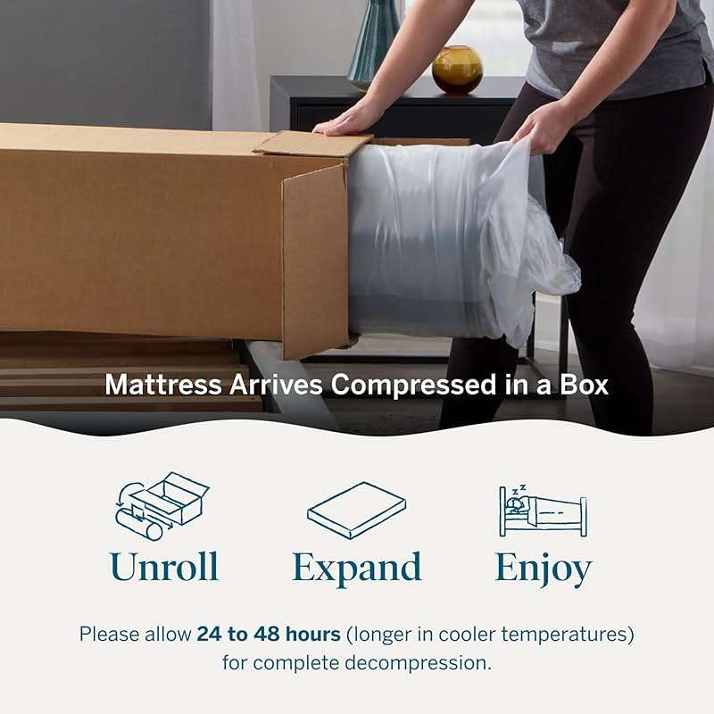 Lucid® 10" Firm Gel Memory Foam Mattress – Bamboo Charcoal & Cooling Gel – Fiberglass Free – Bed in a Box – CertiPUR-US® Certified – Twin XL Size - Image 6