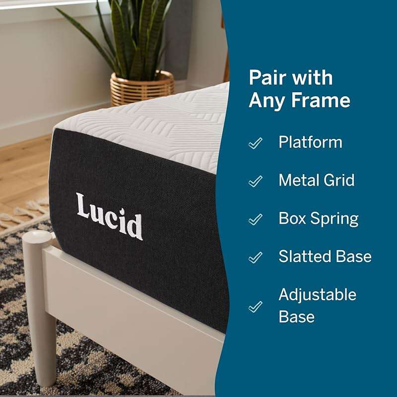 Lucid® 10" Firm Gel Memory Foam Mattress – Bamboo Charcoal & Cooling Gel – Fiberglass Free – Bed in a Box – CertiPUR-US® Certified – Twin XL Size - Image 7