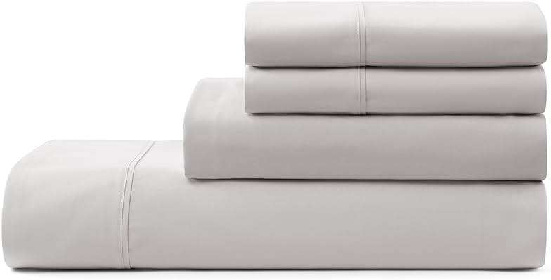 UGG Hedi Queen Sheet Set 4-Piece Luxury Cooling Sheets Deep Pockets Premium Bedding with 2 Pillow Shams Hypoallergenic Machine Washable Soft Lightweight Bed Set for Bedroom, Queen, Stone Grey - Image 1