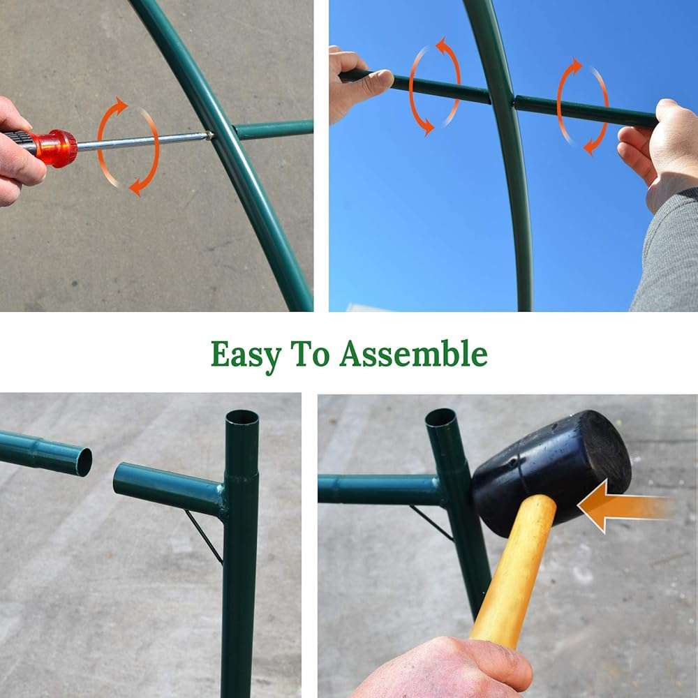Multi-Size Large Garden Support Arch Frame Climbing Plant Arch Arbor for Flowers/Fruits/Vegetables (8.2ft x 7ft x 7.2ft) - Image 9
