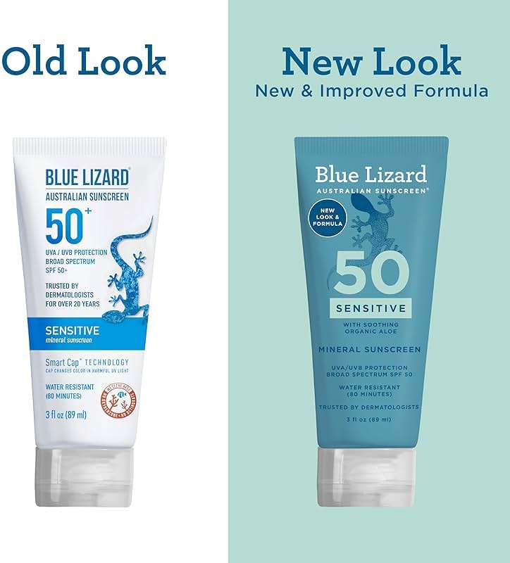 Blue Lizard SENSITIVE Mineral Sunscreen with Zinc Oxide, SPF 50+, Water Resistant, UVA/UVB Protection with Smart Cap Technology - Fragrance Free, 3 oz. Tube - Image 4
