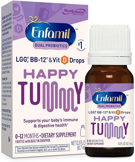 Enfamil Prenatals & Baby Vitamins Dual Probiotics Drops, Supports Baby's Immune & Digestive Health*, 8.7mL Bottle​ - Image 1