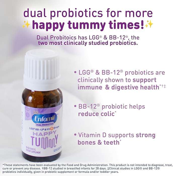 Enfamil Prenatals & Baby Vitamins Dual Probiotics Drops, Supports Baby's Immune & Digestive Health*, 8.7mL Bottle​ - Image 3