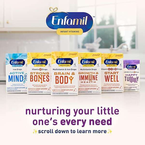Enfamil Prenatals & Baby Vitamins Dual Probiotics Drops, Supports Baby's Immune & Digestive Health*, 8.7mL Bottle​ - Image 5