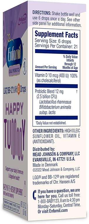 Enfamil Prenatals & Baby Vitamins Dual Probiotics Drops, Supports Baby's Immune & Digestive Health*, 8.7mL Bottle​ - Image 6