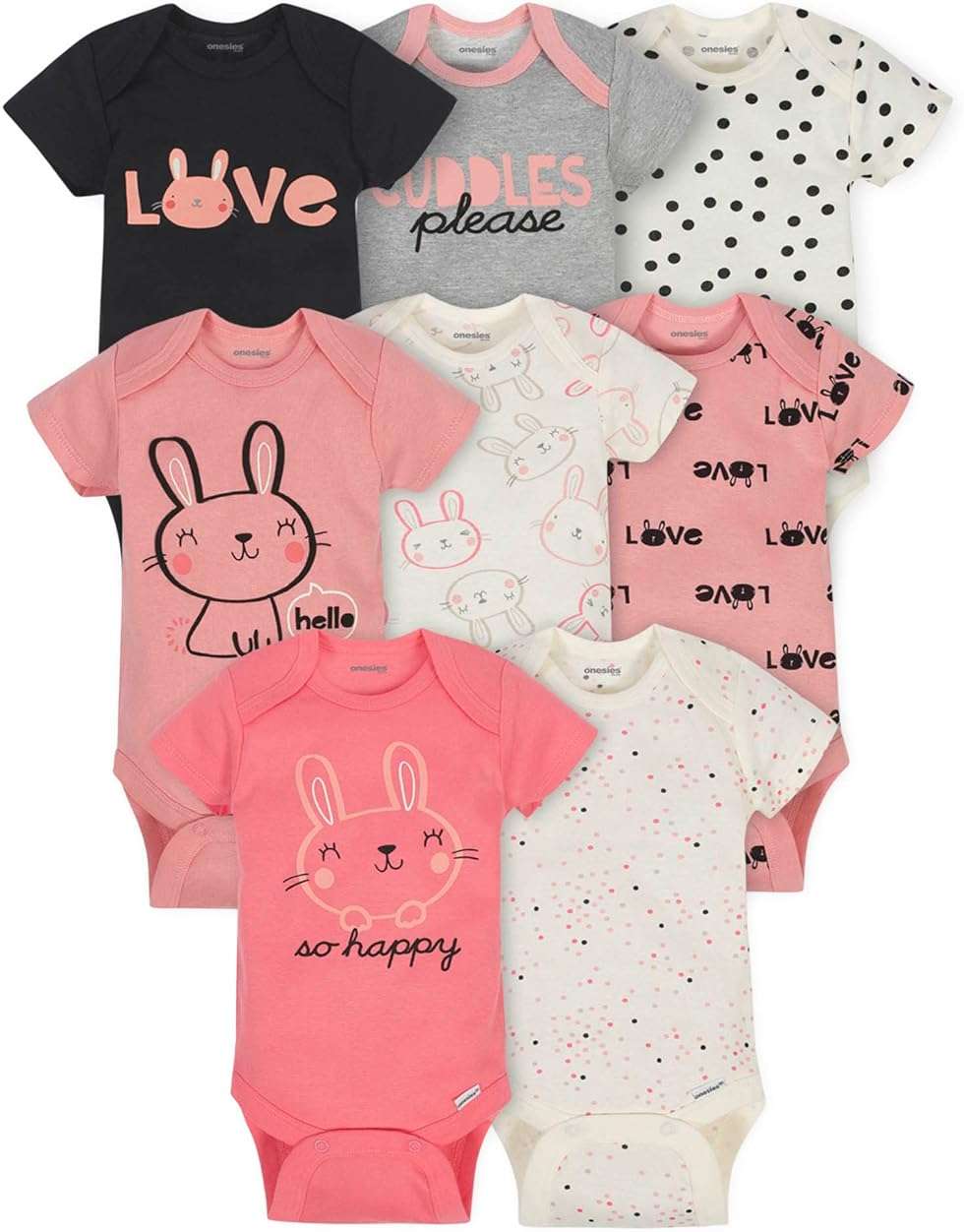 Onesies Brand Baby Girls' 8-pack Short Sleeve Mix & Match Bodysuits - Image 1