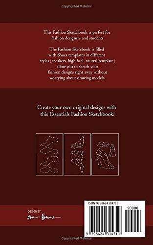Fashion Templates Sketchbook WOMEN'S FOOTWEAR: 5x8 150 pg Dotted high heels shoes sneakers croquis for fashion design illustration - Image 2