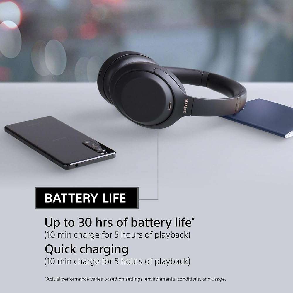 Sony WH-1000XM4 Wireless Premium Noise Canceling Overhead Headphones with Mic for Phone-Call and Alexa Voice Control, Black WH1000XM4 - Image 4