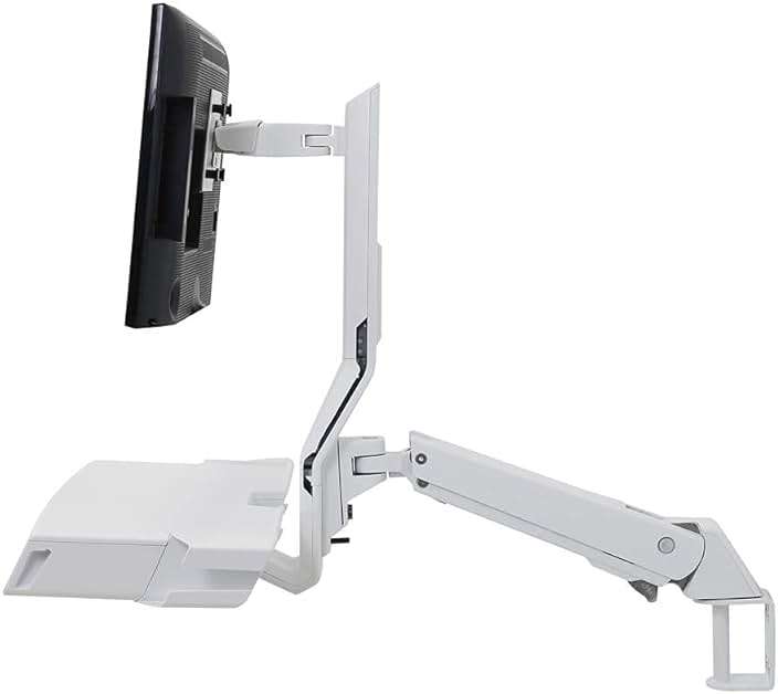 Ergotron StyleView Wall Mount for Monitor, Bar Code Scanner, Keyboard, Wrist Rest, Mouse - White - 1 Display(s) Supported24 Screen Support - 32 lb Load Capacity - 75 x 75, 100 x 100 VESA Standard - Image 3