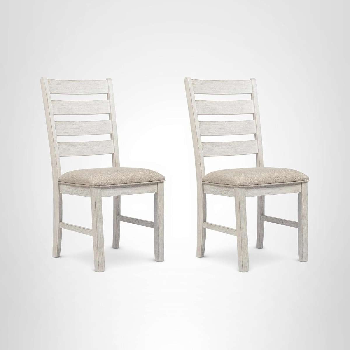 Signature Design by Ashley Skempton Dining Chairs Set of 2, Cushioned Seat, Wood and Engineered Wood, Coastal Farmhouse Kitchen Seating, White & Light Brown, 18" W x 22" D x 39" H - Image 13